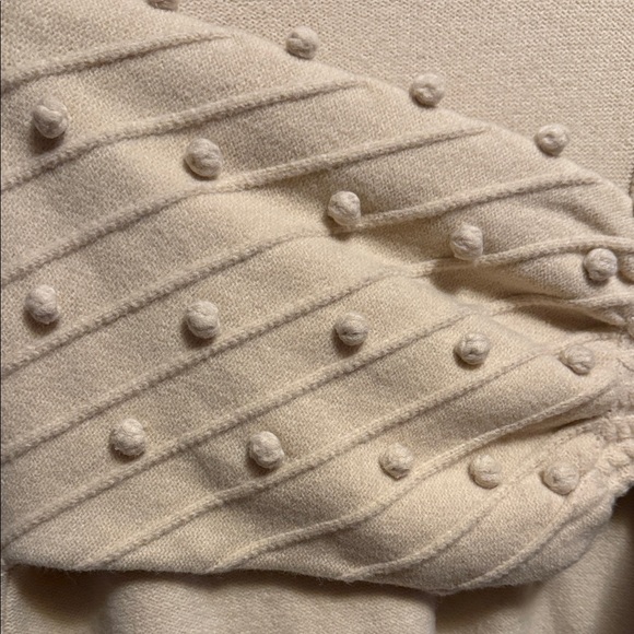 Karlie Cream Long Sleeve Dress with Textured Sleeves - Picture 3 of 4